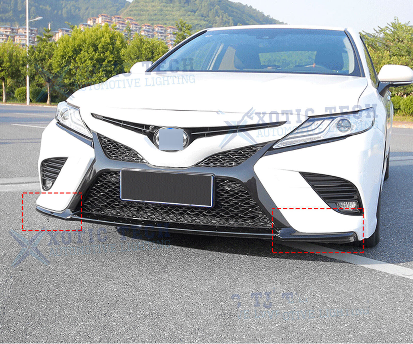 Gloss Black Front Bumper Corner Strip Cover Trim for Toyota for Camry 2018-20 SE XSE