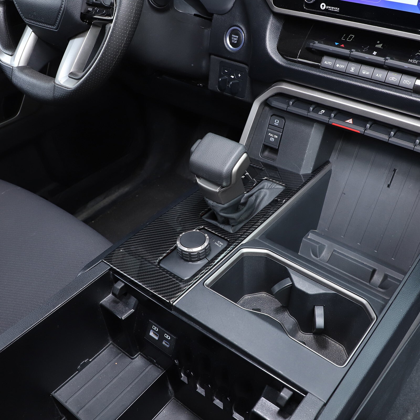 Carbon fiber cap, central control gear, side frame trim for Toyota Supra A90 (2019-22)