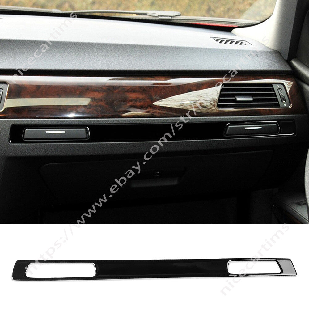 3PCS Black Cop-ilot Water Cup Holder Panel Trim for BMW 3 Series E90 E92 2005-12