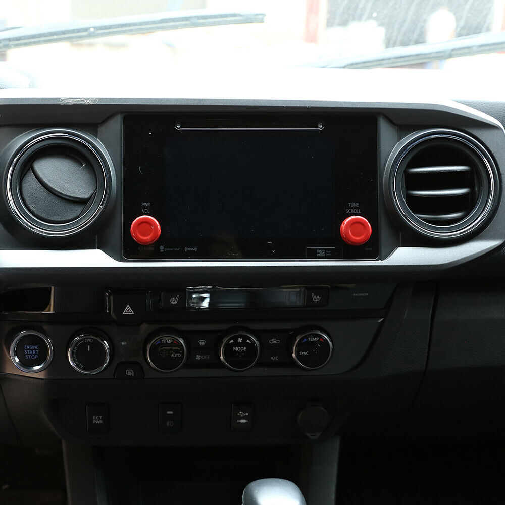 for Toyota Tacoma 2016-2019 Red Rearview Mirror Adjustment/Volume Ring Knob Caps