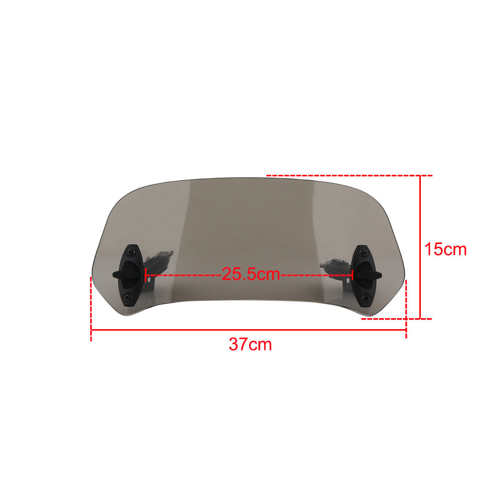 Motorcycle windshield extension, boiler windshield deflector universal clip
