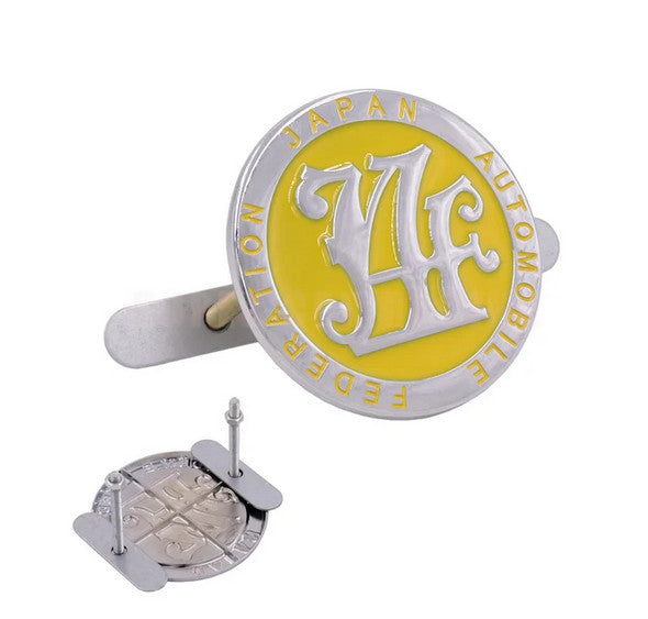 Car grille badge Japan Automobile Federation yellow applicable to for Honda