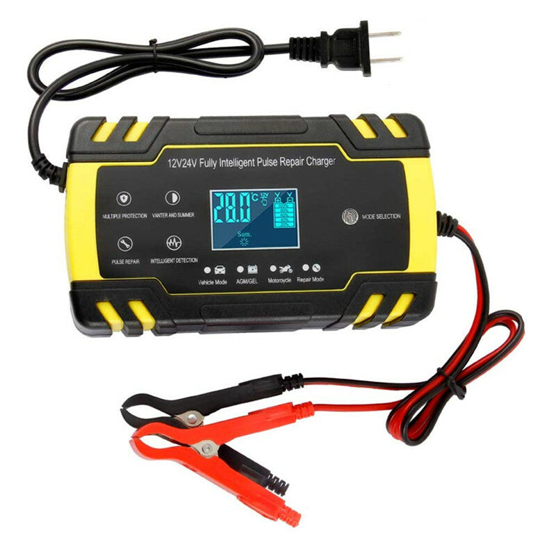 Battery Charger Intelligent Pulse Repair LCD Motocycle Battery Charging Device