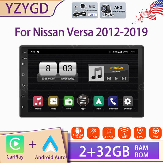 7 for Nissan Versa 2012-2019 Android Carplay Car Stereo Radio GPS WIFI Screen