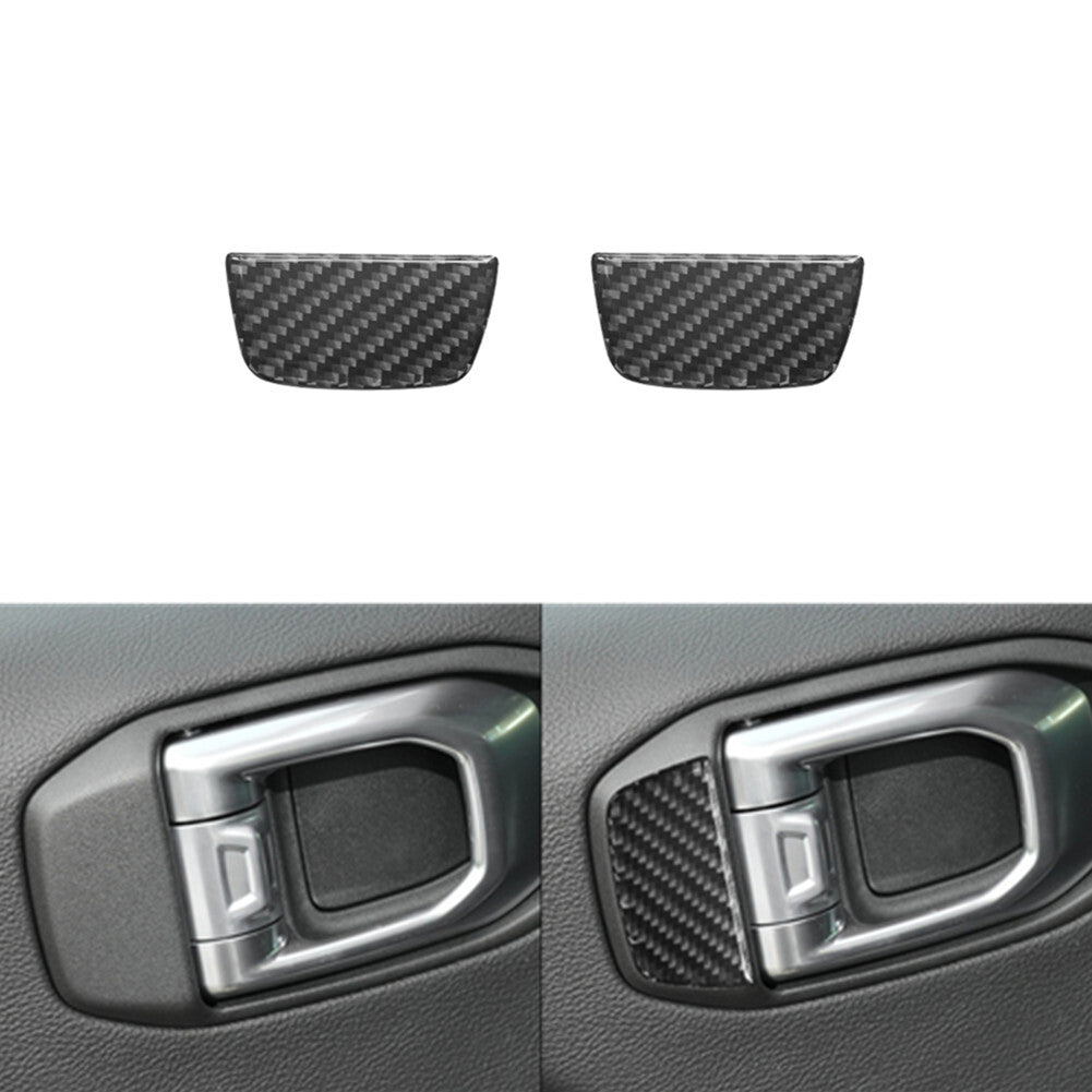 Carbon fiber rear door handle trimming for Jeep for Wrangler JL 2018 + gladiator 2020 +