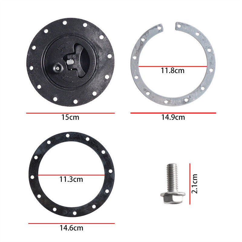 Billet Aluminum Easy Fill Fuel Cell Gas Cap with 12 Hole Cell Bung and Gasket