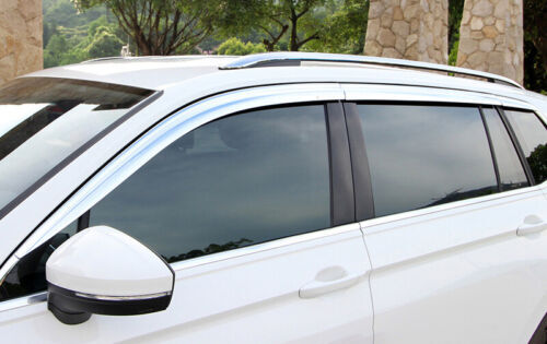 Sun Rain Guard Visor Shades ABS Window Silver for Volkswagen for Tiguan 2017-2021