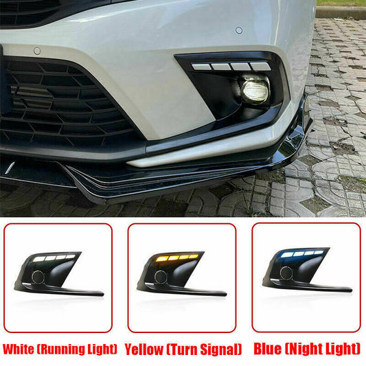 for Honda for Civic 2022-2023 DRL LED Daytime Running light+ Fog Lamps W/Turn Signal