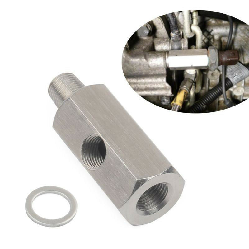 1/8'' BSPT Oil Pressure Sensor Tee to NPT Adapter Turbo Supply Feed Line Gauge