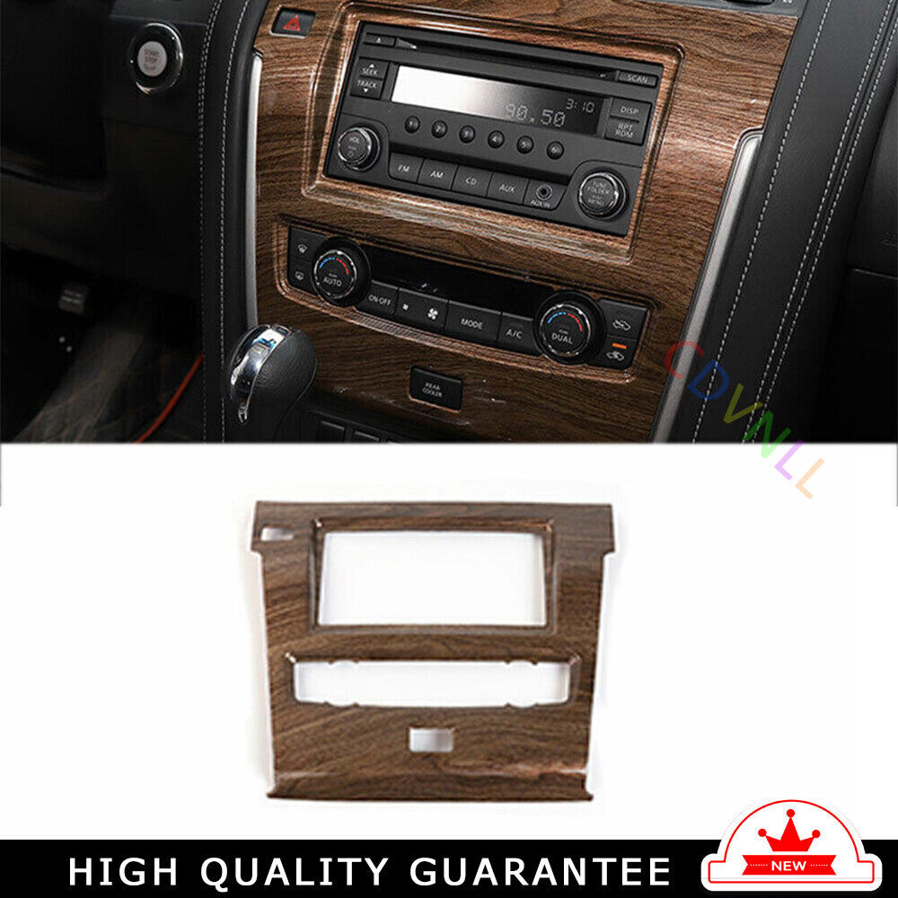 Central Console Navigation Frame Trim for Nissan Armada Y62 2017-2020 Wood Grain