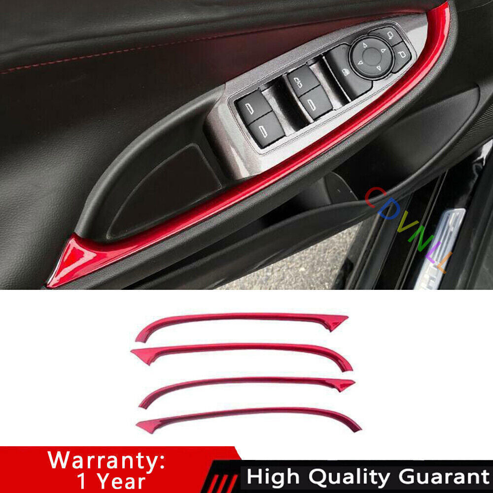 for Chevrolet Malibu 2016-2024 Red Inner Door Handle Lock Frame Molding Trim 4P