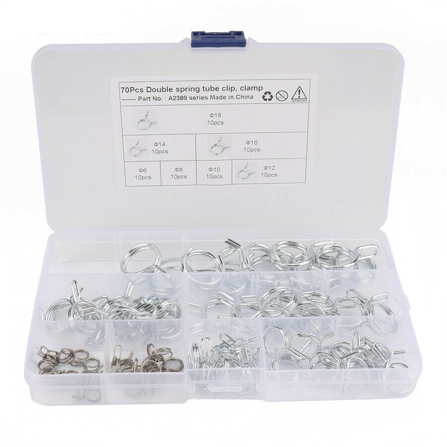 70pcs ¦µ6-¦µ18 Spring Clip Vacuum Fuel Oil Hose Line Band Clamp Motorcycle ATV