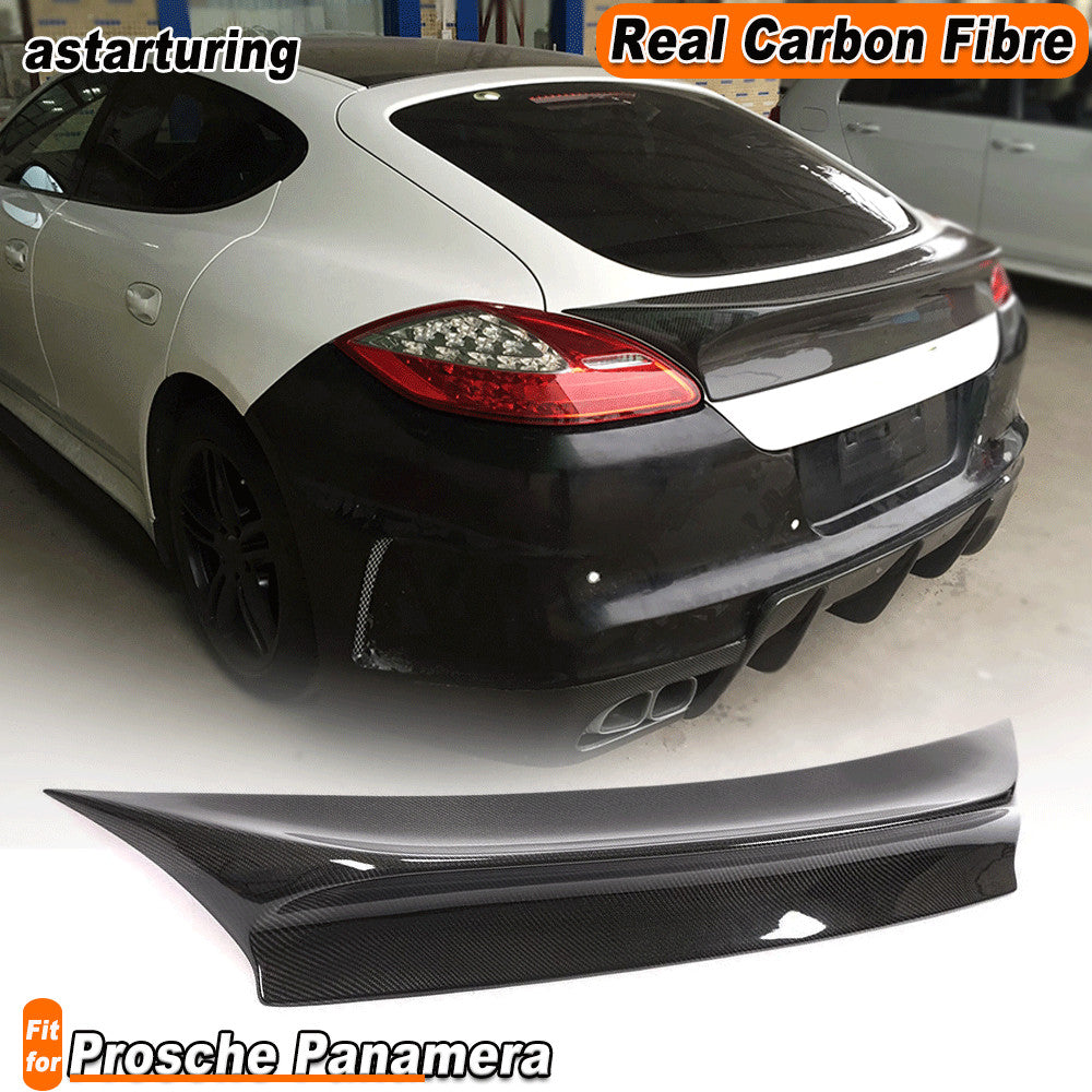 REAL CARBON Rear Lip Trunk Boot Spoiler Wing Fit For Prosche for Panamera 2010-2013