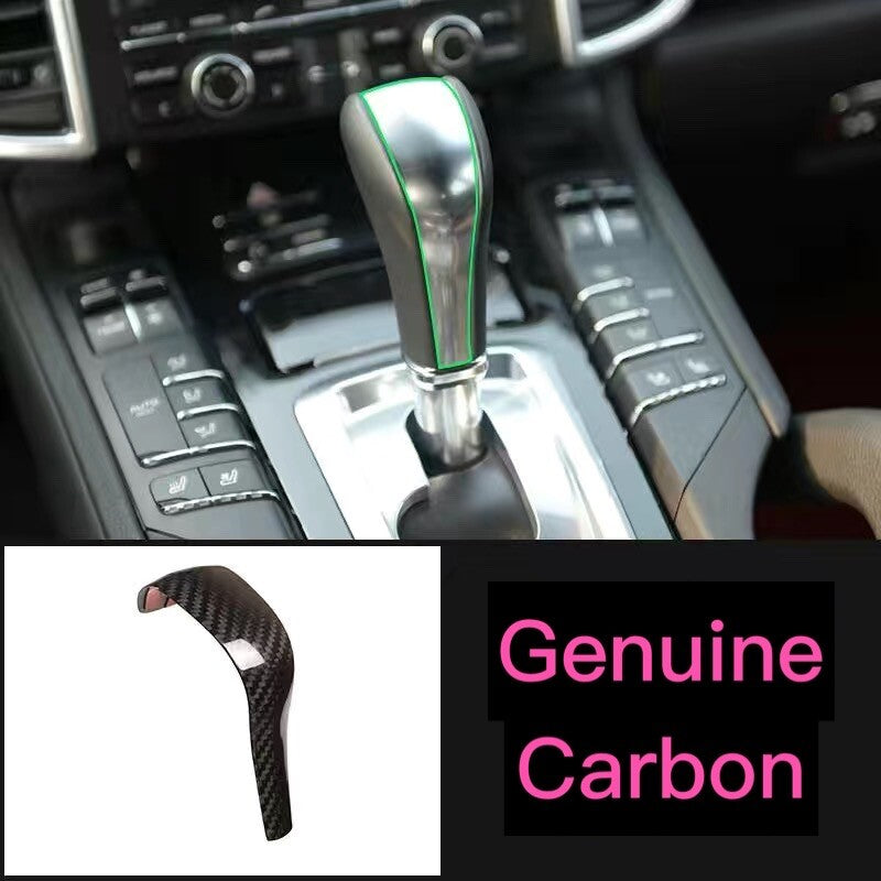 Genuine Carbon Fiber Console Shift Knob Cover Trim for Porsche for Cayenne 2011-17
