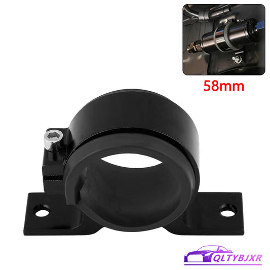 58mm Aluminum Inline Fuel Pump or Filter Mounting Bracket Mount Clamp Black
