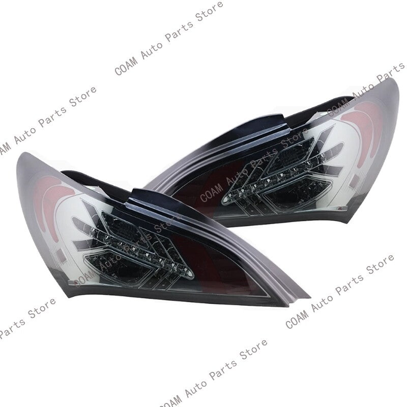 A pair of black LED taillights and brake lights for the for Hyundai 2010-12 for Genesis Coupe 2Dr.