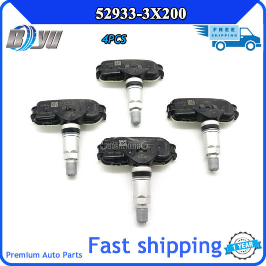 52933-3X200 Tire Pressure Monitoring Sensor Kit (4) TPMS Suitable for Hyundai for Elantra