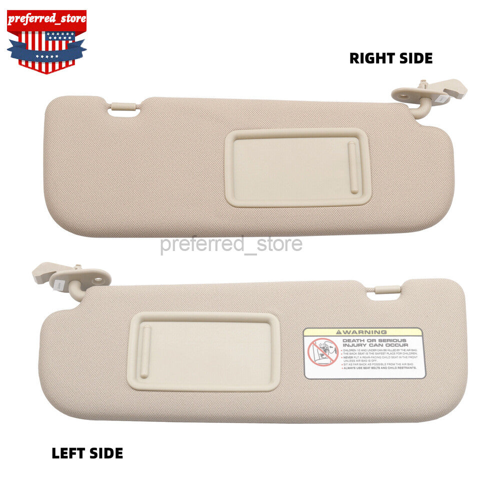 2PCS Beige LEFT RIGHT Sun Visor for Hyundai for Elantra 2015 SE 1.8L 852203X000TX