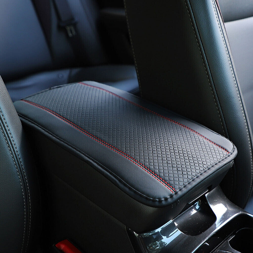 Car Armrest Box Pad Mat Protector Cover PU Embossed Breathable Accessories