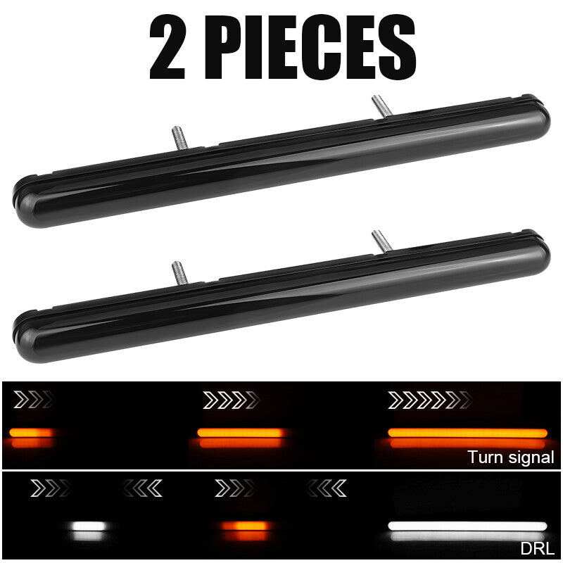 2X White+Yellow LED Truck Trailer Rear Flowing Turn Signal Tail Brake Light DRL