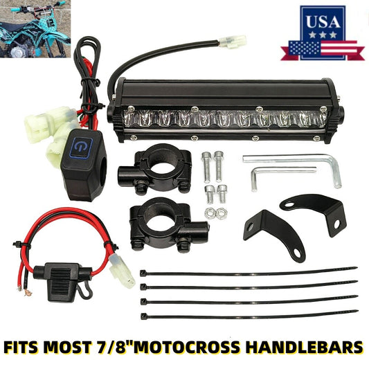 for Kawasaki KLX110 KLX250 KLX230 KX125 LED Headlight Light Bar Kit Dirt Bike US