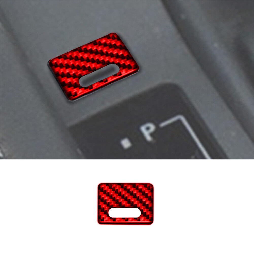 Red Carbon Fiber Gear Shift Button Cover Trim for Lexus RC300 350 200T 2015-2020