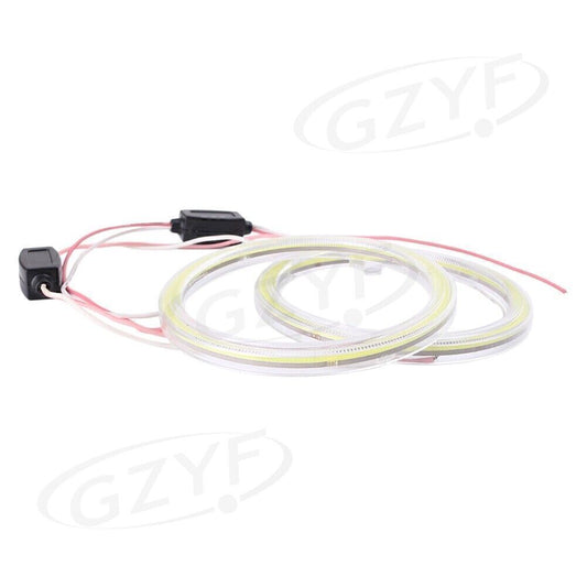 2x 100mm 117 COB LED Angel Eyes Halo Ring Fog Housing Lamps 12-24V Pure White