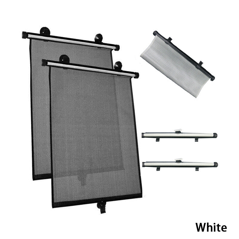 2Pcs Retractable Car Auto Side Window Baby Sun Shade Shield Roll Cover 6050CM