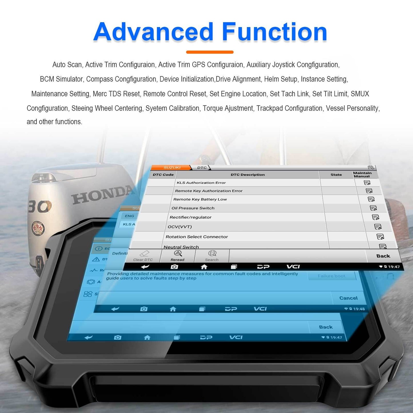 OBDSTAR D800 A+B+C+D Full Configuration Marine Jet Ski Diagnostic Scan Data Flow