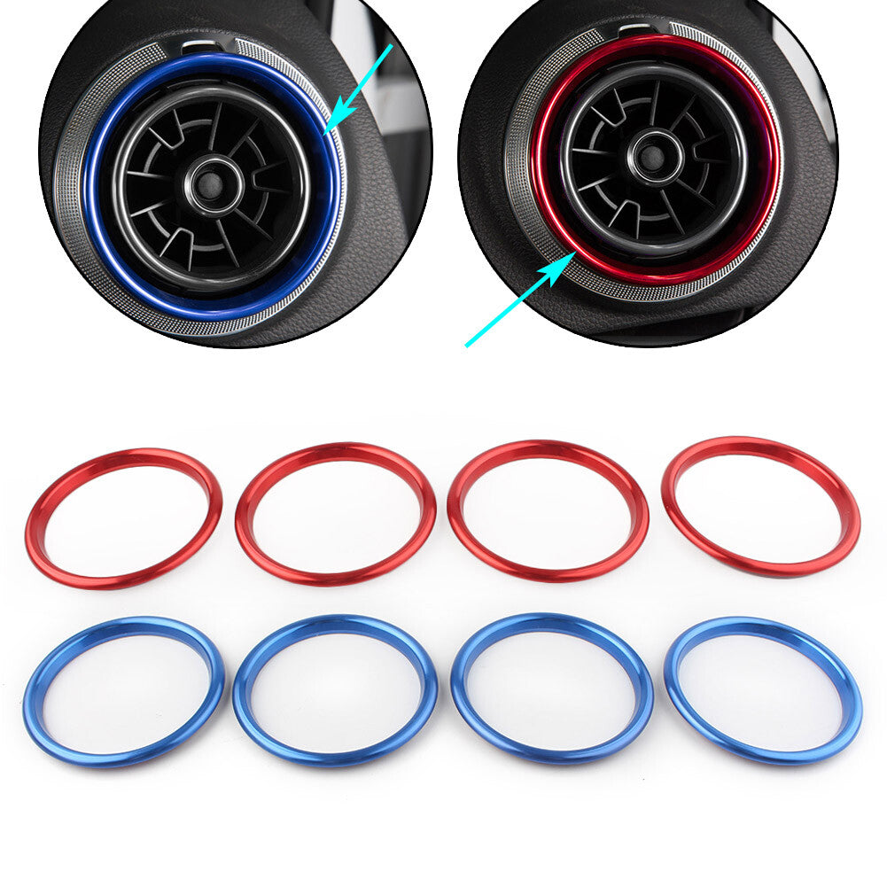 4x Interior Dashboard Air Vent Outlet Ring Cover Trim Fit for Audi A3/S3 Q2L 2012-19