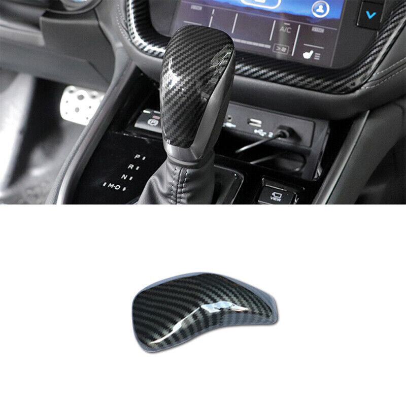 for Subaru Outback 2020-23 Carbon Fiber Gear Shift Knob Cover Sticker Head Trim