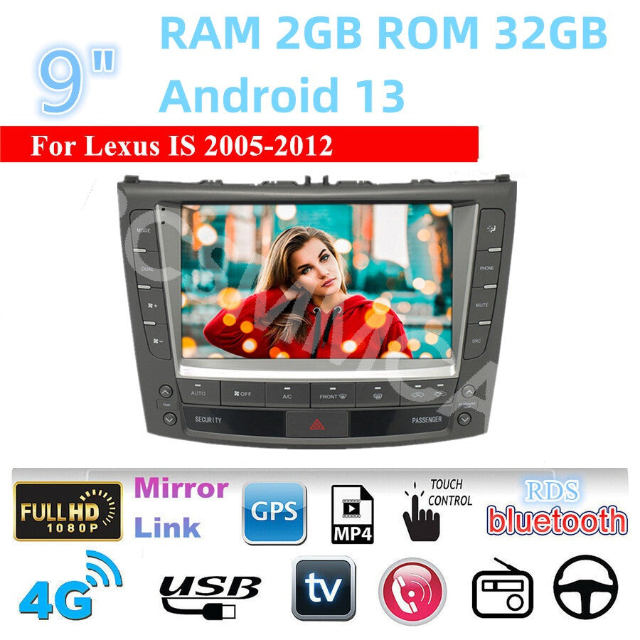 Fit for Lexus IS250 IS350 2005-2012 Androind 13 Car GPS Player Stereo Radio Wifi