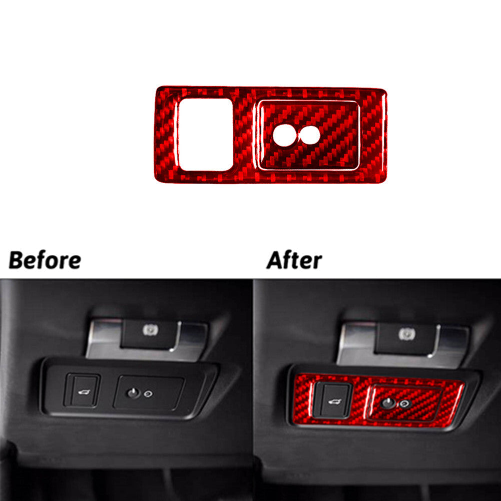 2x Red Carbon Fibre Headlight Switch Panel for Land Rover Discovery Sport 15-19