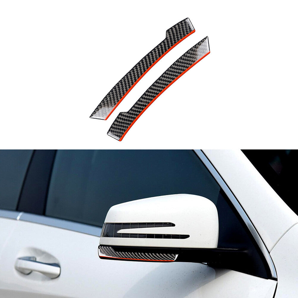 2Pcs Carbon Fiber Car Side Rearview Mirror Stripe Trim Cover for Benz A B C E