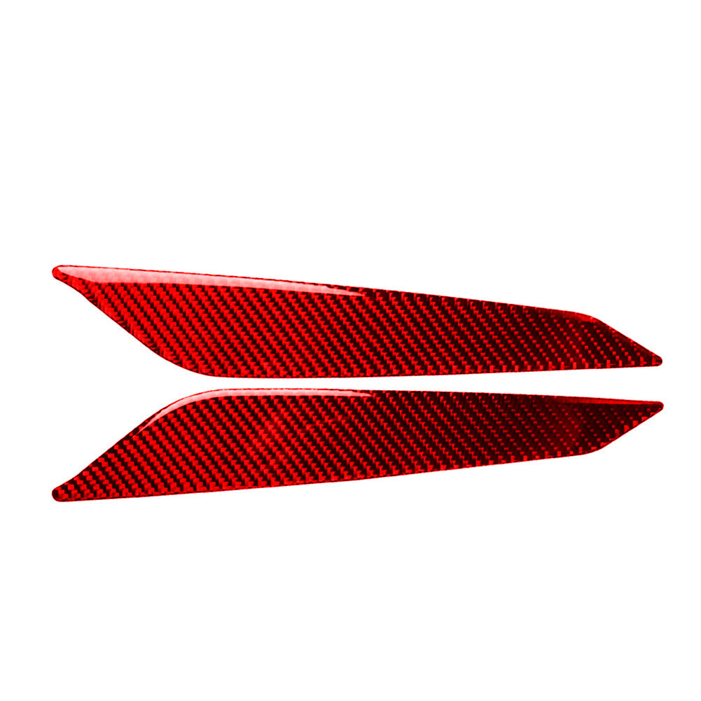 2x Red Gear Shift Side Trim Cover Decor Carbon Fiber for Audi for A4 B9 S4 2017-2019