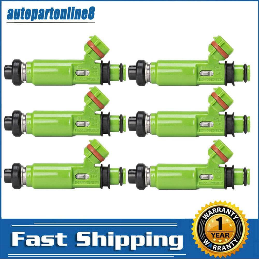 6PCS Fuel Injectors 195500-3170 Fits 1998-2003 for Mitsubishi Montero sport 3.0L V6