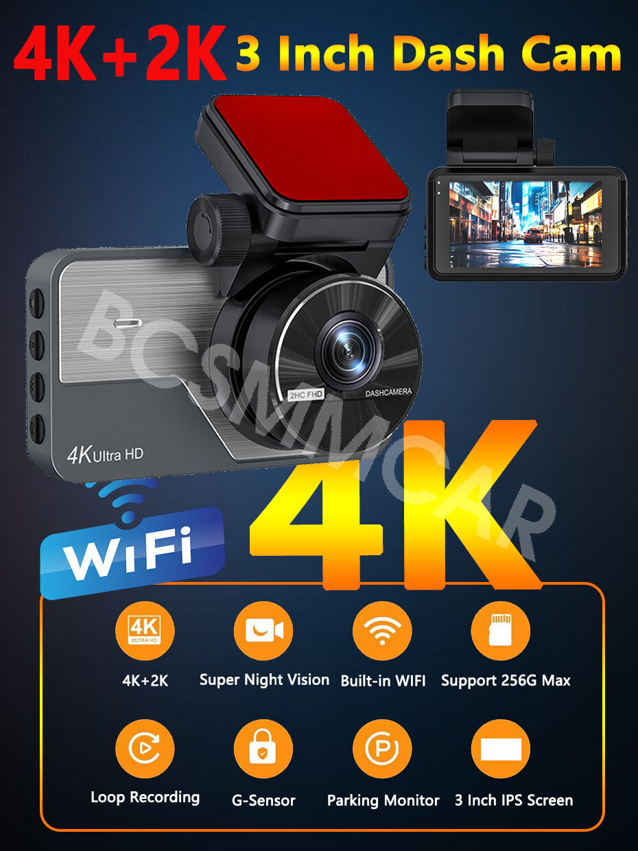 Dual Lens WIFI Car DVR Dashcam Rear Registrator Camera Video Recorder G-Sensor