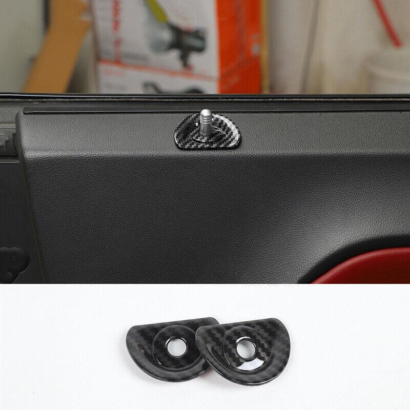 for Dodge for Challenger 2009-2014 ABS Carbon Fiber Inner Door Bolt Lock Down Ring