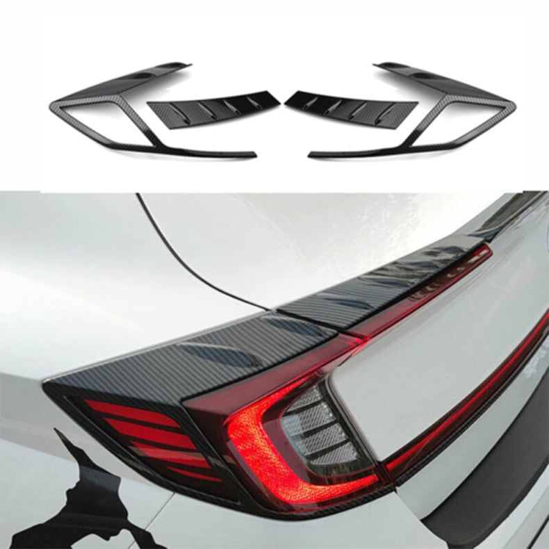for Hyundai Sonata 2020-23 Carbon Fiber Rear Tail Light Lamp Eyebrow Cover Trim