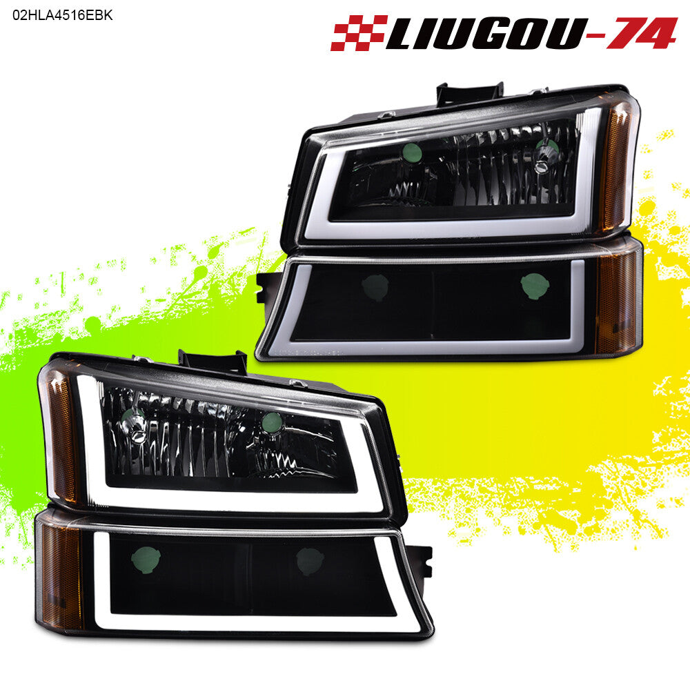 Suitable for 03-06 Silverado Amber LED DRLs with black housings. Headlights + taillights new.