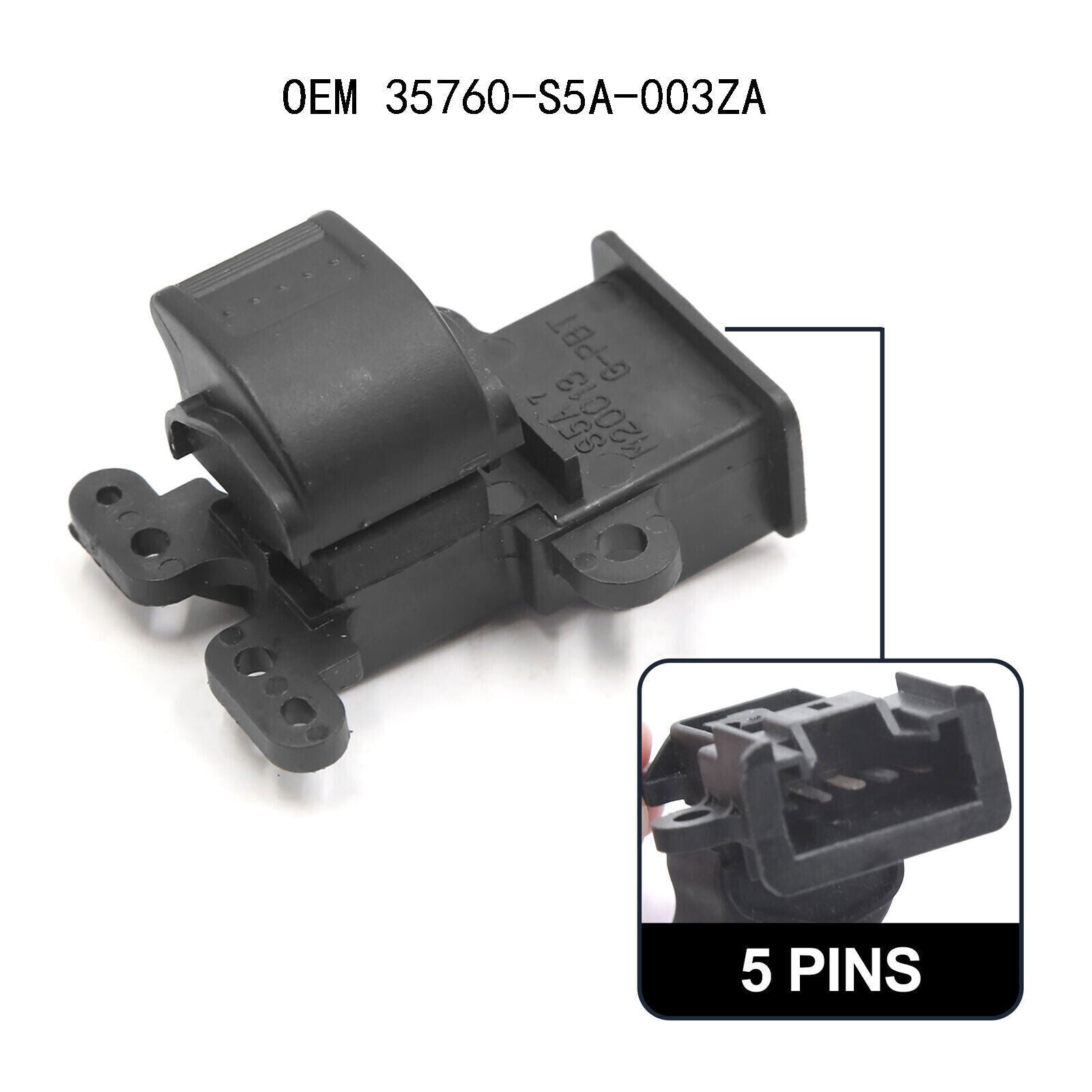 for Honda for Civic BLACK Front Right Passenger Power Window Switch 35760-S5A-003ZA