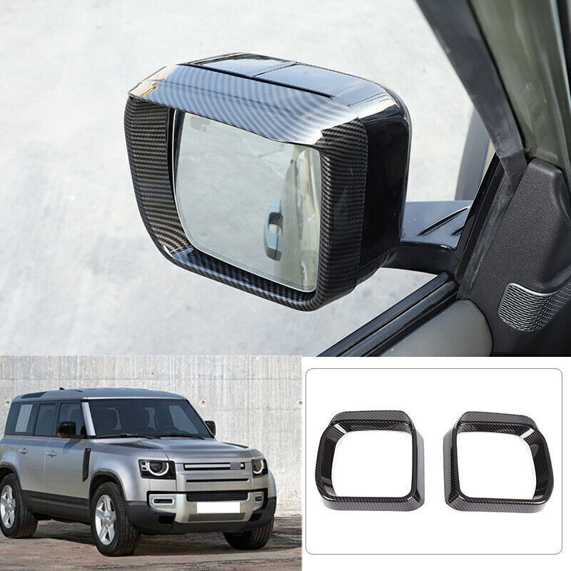 for Land Rover for Defender 2020-25 Carbon Fiber Rearview Mirror Rain Frame Trim 2X