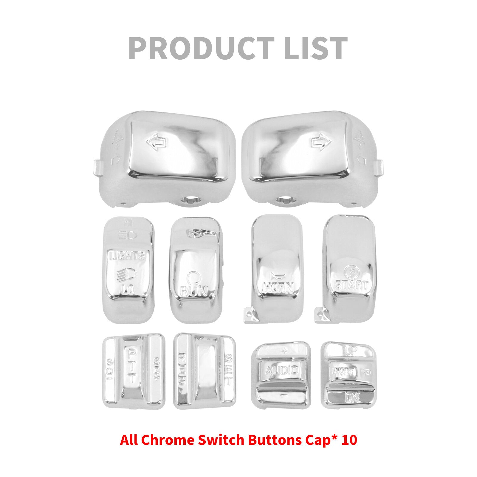Chrome 10x Replacement Switch Button Cap for Harley Touring Softail Dyna 96-2013