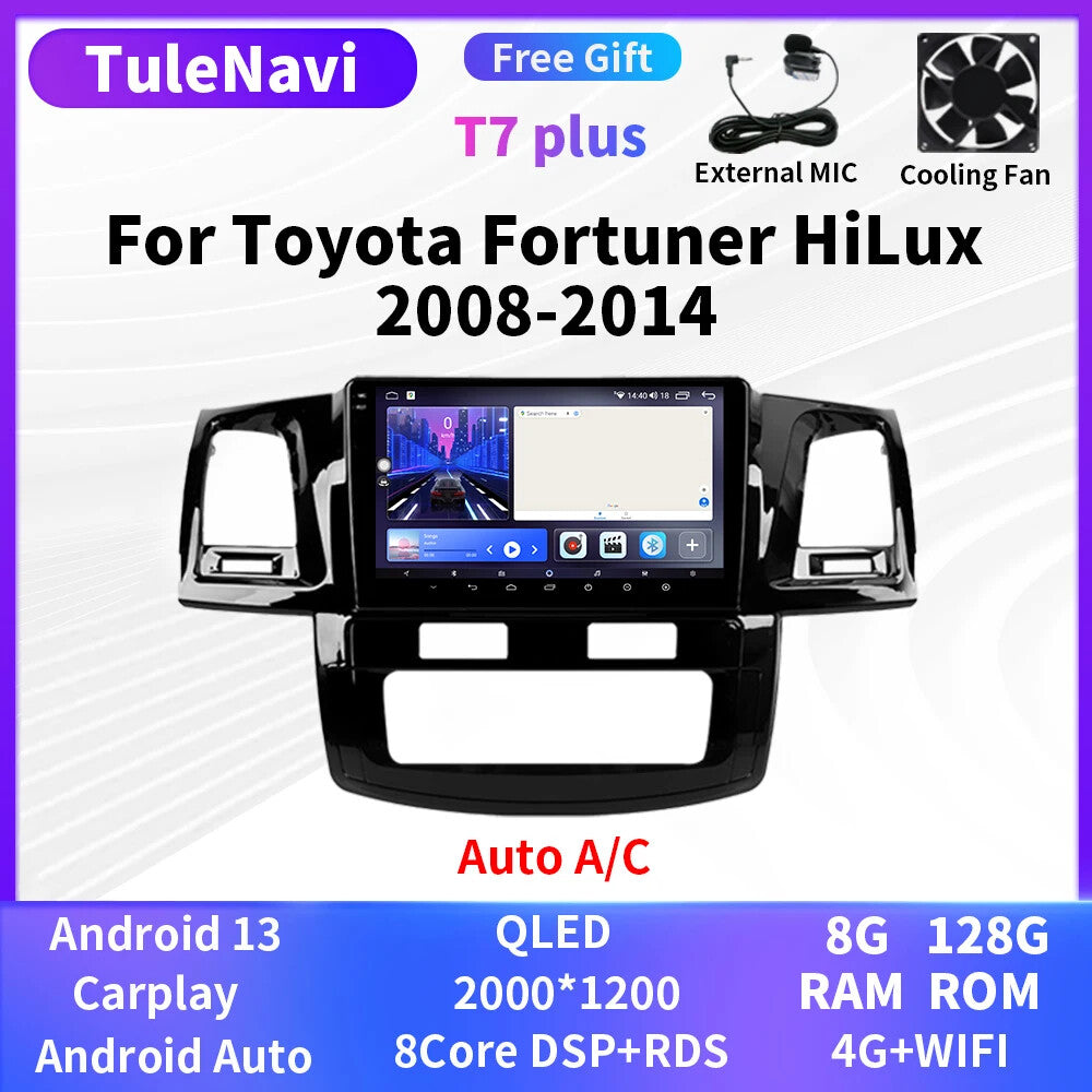 for Toyota Fortuner Hilux Car Radio Head Unit Player Multimedia GPS Navigation