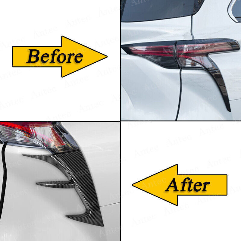 for Toyota for Sienna 2021-24 Carbon Fiber ABS Taillight Lamp Moulding Cover Trim 2X