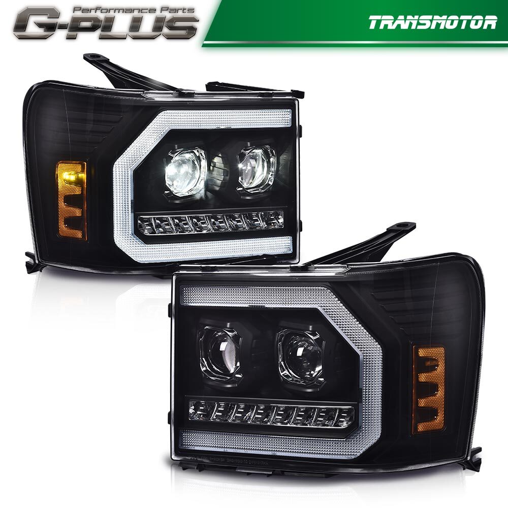 LED tube projector front light suitable for 2007-2013 for GMC for Sierra 1500 2500HD 3500HD models.