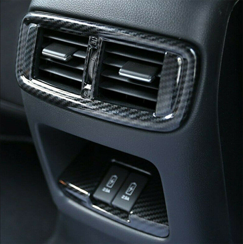 for Honda CR-V 2017-2022 Carbon Fiber Rear Row Air Outlet Vent Frame Cover Trim