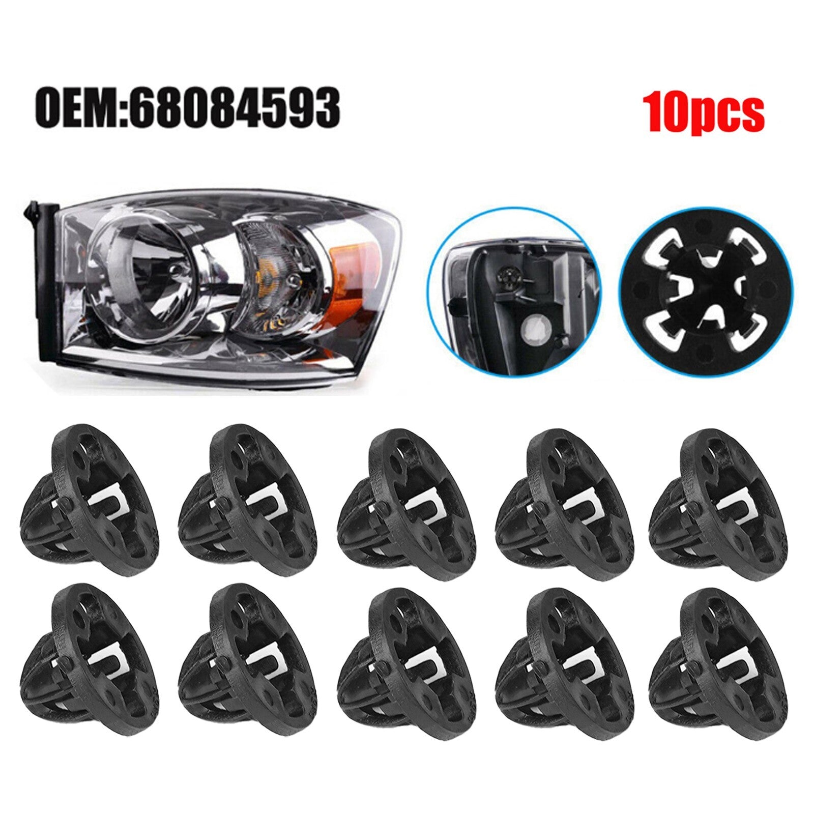 for DODGE for RAM 2007-2013 1500 2500 Tail Light Grommet Retainer Mount Clips