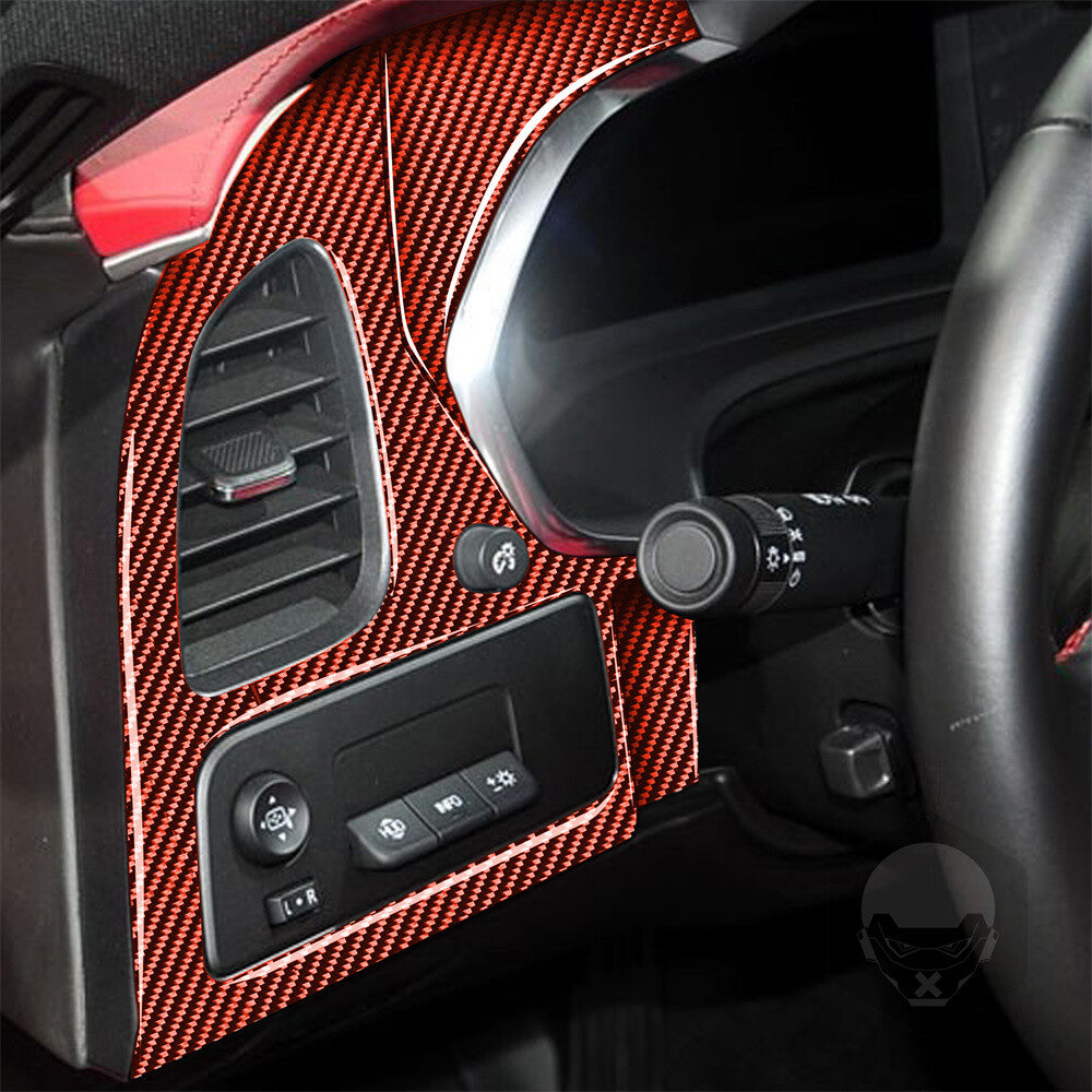 4¡ÁRed Carbon Fiber Dashboard Air Vent Outlet Panel Cover for Corvette C7 2014-19