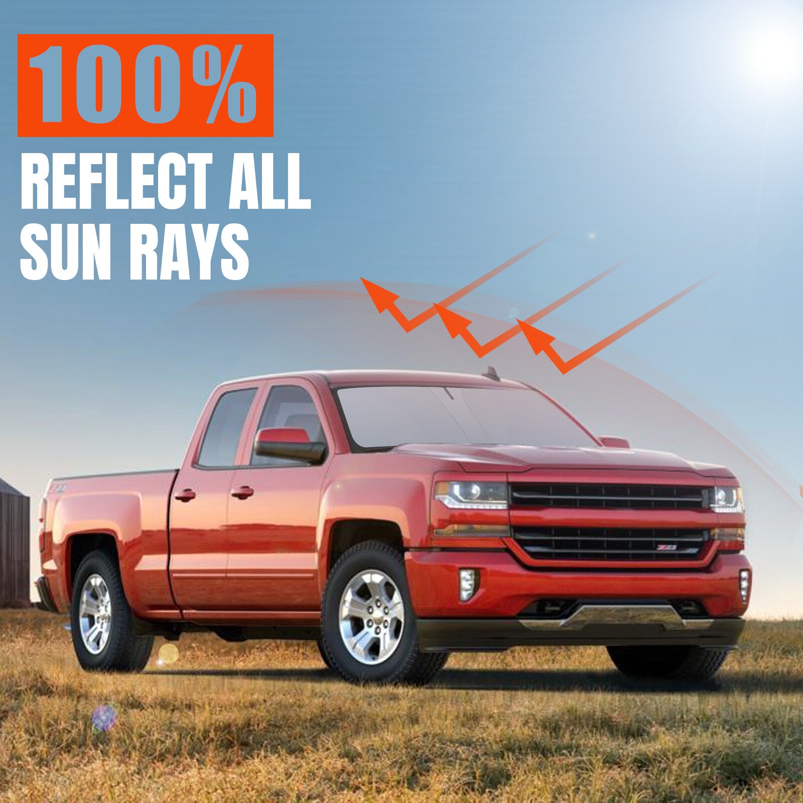 For 17-24 for Ford Super Duty F250 F350 F450 Windshield Sun Shade Reflective Cover